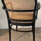 Canned bistro armchair and curved wood from the 60s