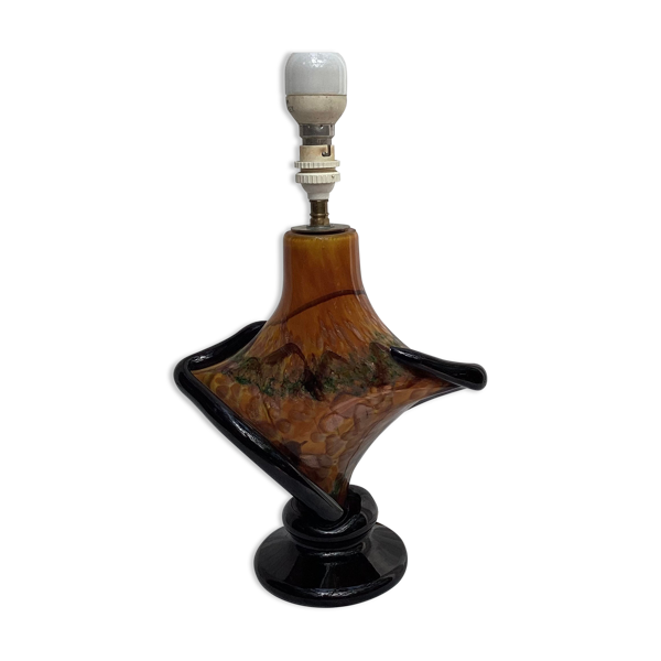 Pied de lampe à poser design en verre moulé