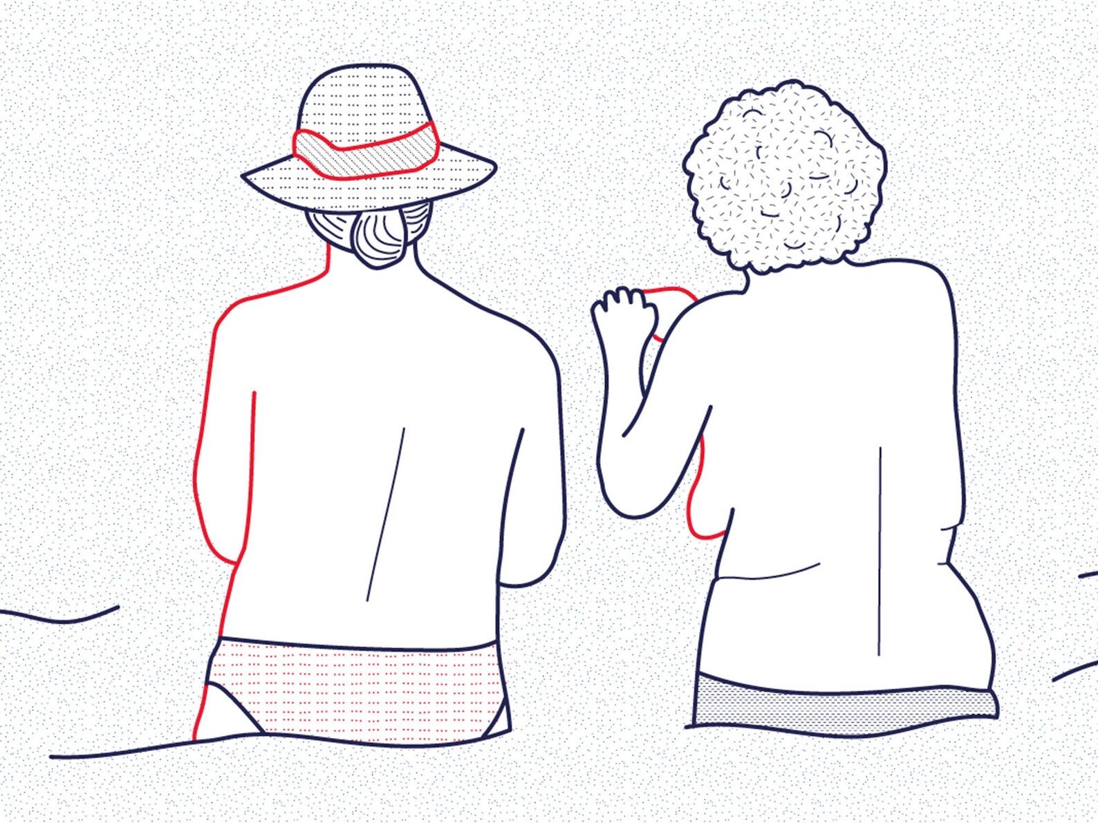 Illustration A4 naiade no. 7/8 brittany bather sea