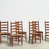 Set of six French dining chairs