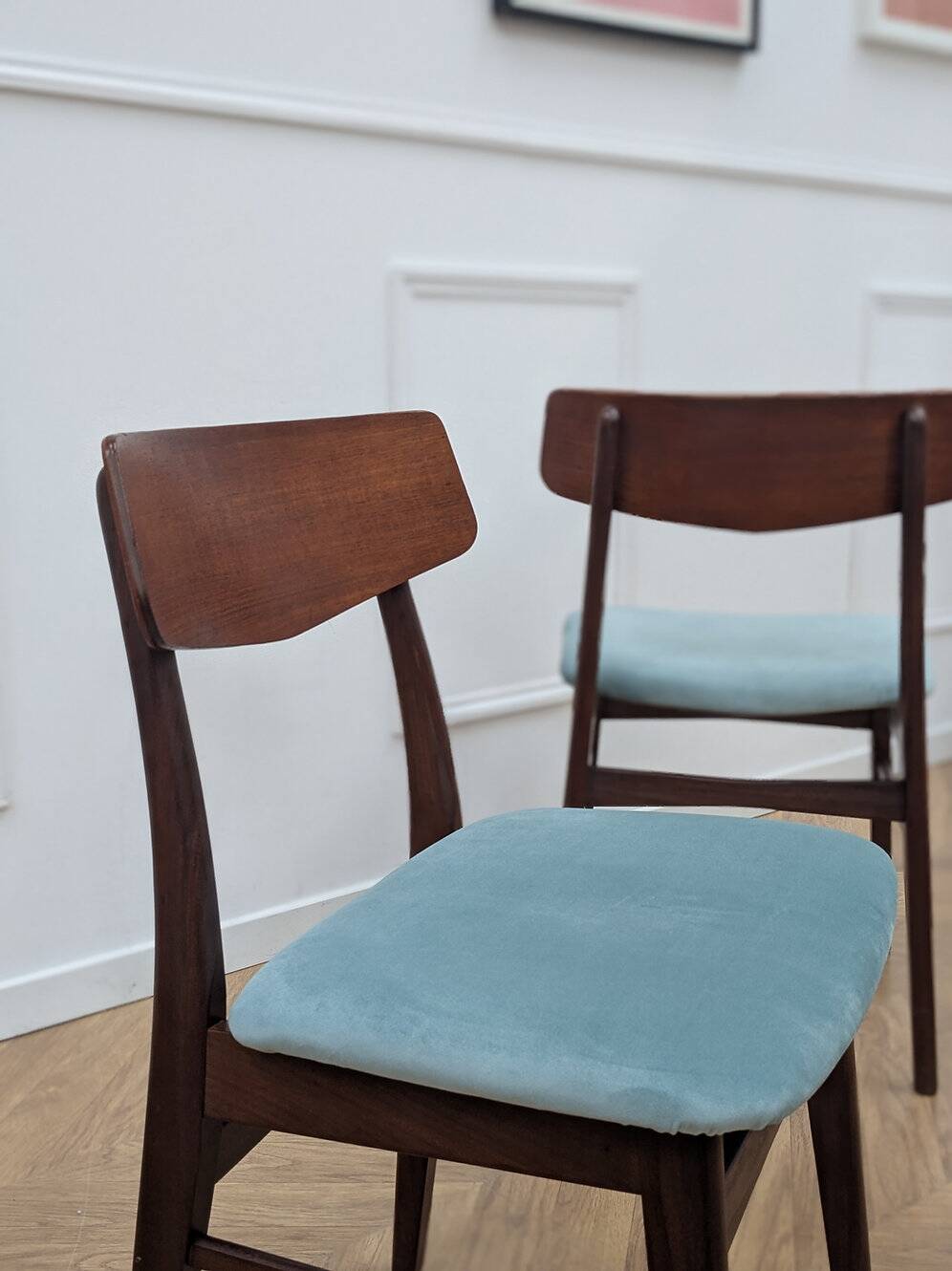 set of 4 vintage teak chairs