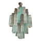 Green and Fumè “Tronchi”  Glass Chandelier