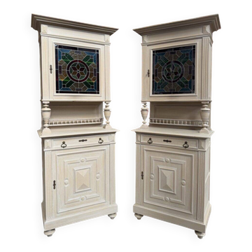 Pair of two-body buffets in solid oak from the early 20th century.