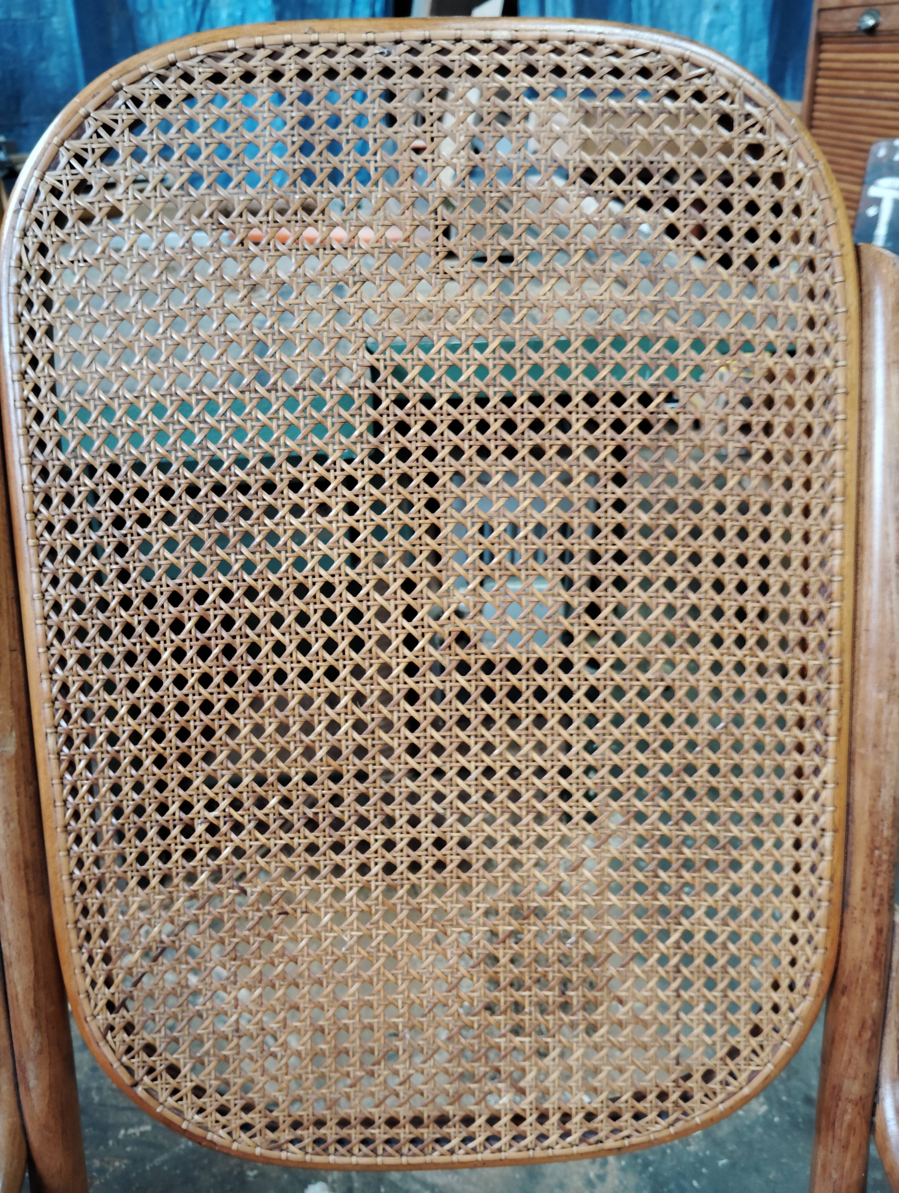 Bentwood and cane armchair attributed to Thonet.