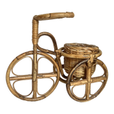 Cache pot vélo bambou osier rotin