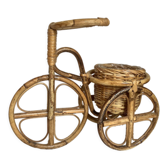 Cache pot bike bamboo wicker rattan