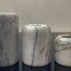 Trio of vintage marble candlesticks