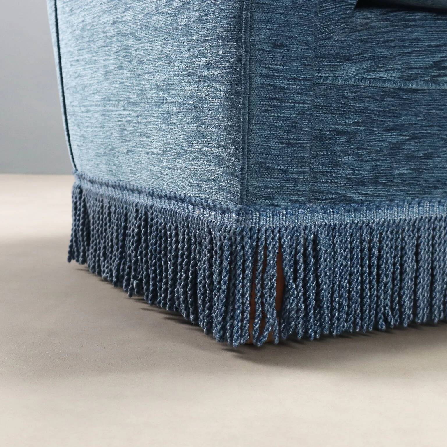 Vintage velvet sofa with spring cushioning, Italian design from the 1950s.