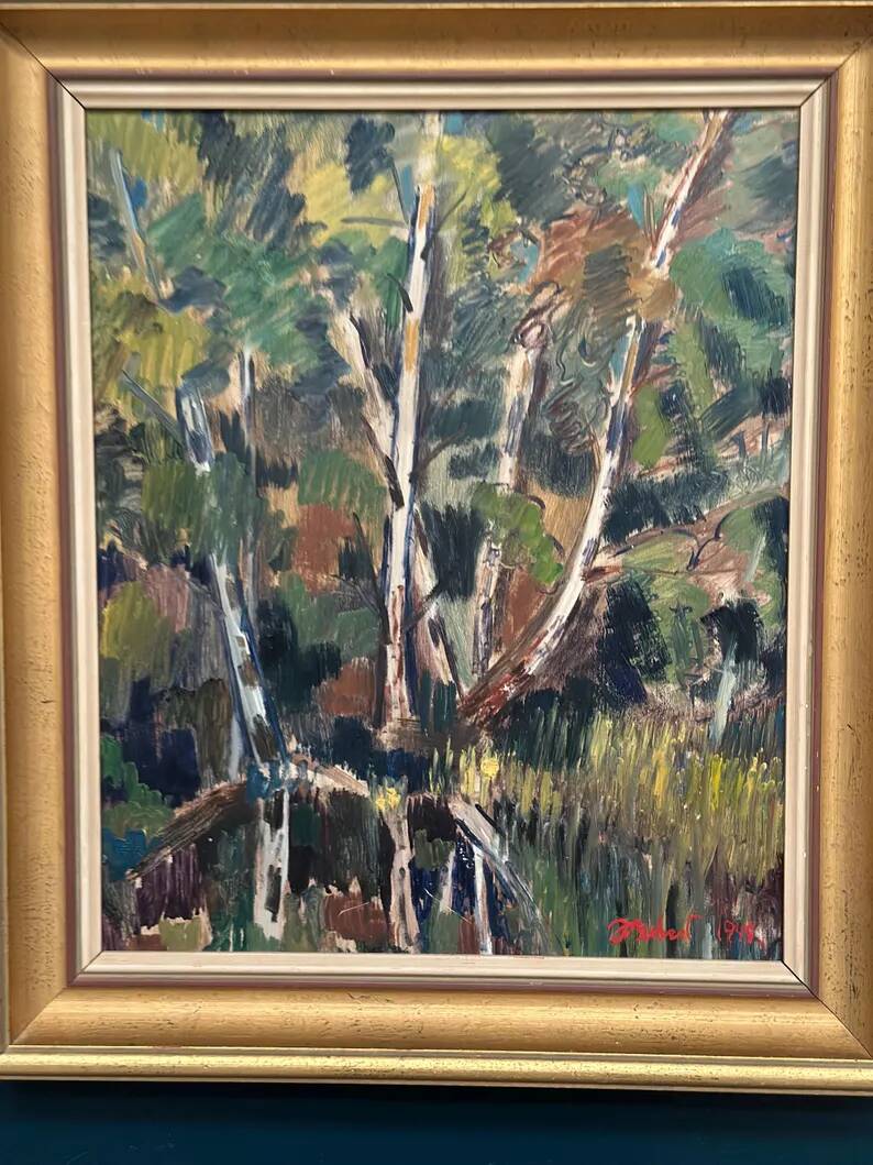 Original Swedish Oil on Panel – “Forest” by Arvid Herbert