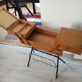 Wood sewing basket