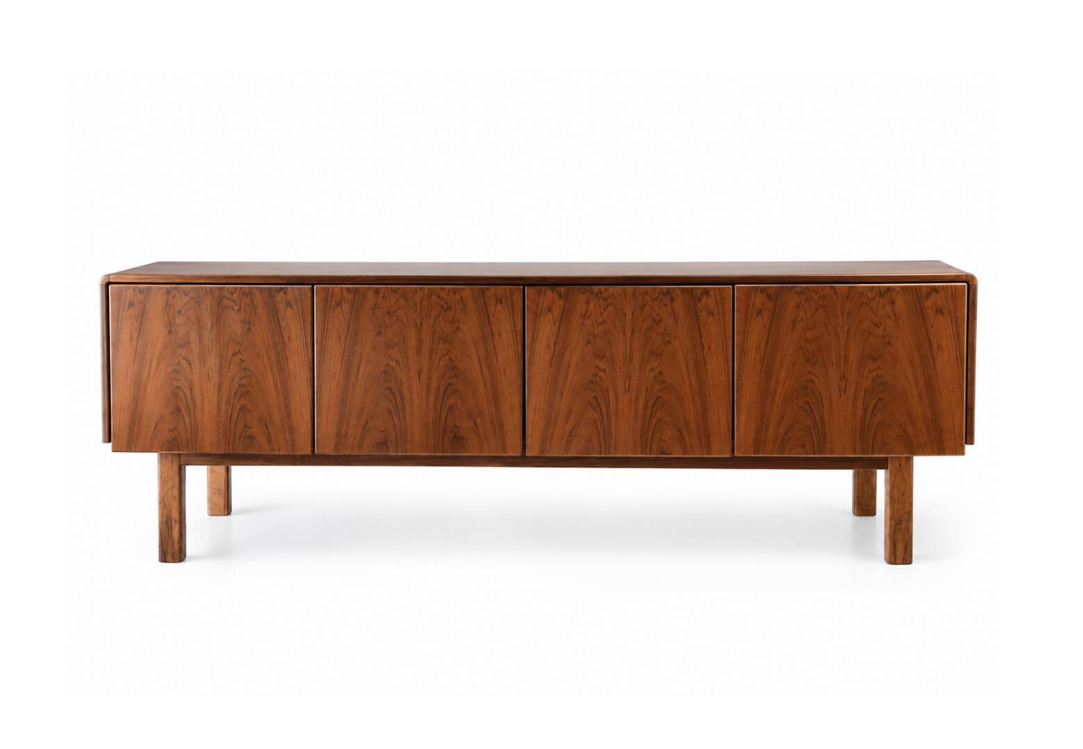 Large walnut sideboard – Restored vintage Scandinavian buffet