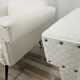 Fauteuils italiens des années 1950 en tissu crème avec pieds en fer