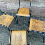 set of 4 vintage mismatched school chairs