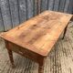 Antique cherry farmhouse table with 2 drawers and 1 pull-out