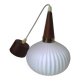 Suspension in opaline, teak and brass by Louis Kalff, c.1960