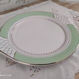 Pie dish with ears in water green and golden frieze l'Amandinoise