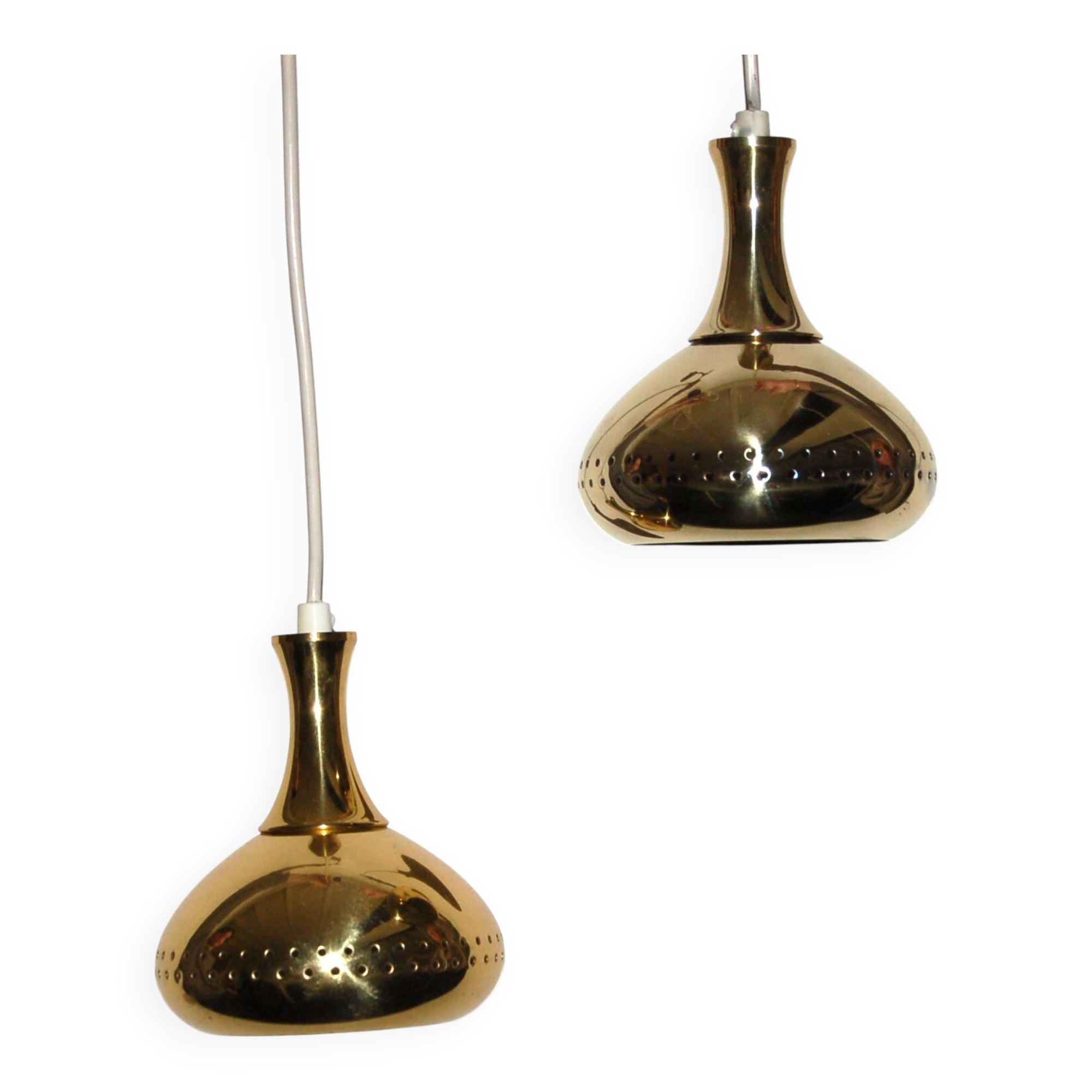 Pair of brass lamps by Hans-Agne Jakobsson, Scandinavia (Tynell Lisa Pape)