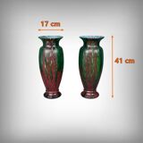 Pair of Glass Paste Vases – Mid 20th Century