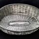 Large basket in braided silver metal wire