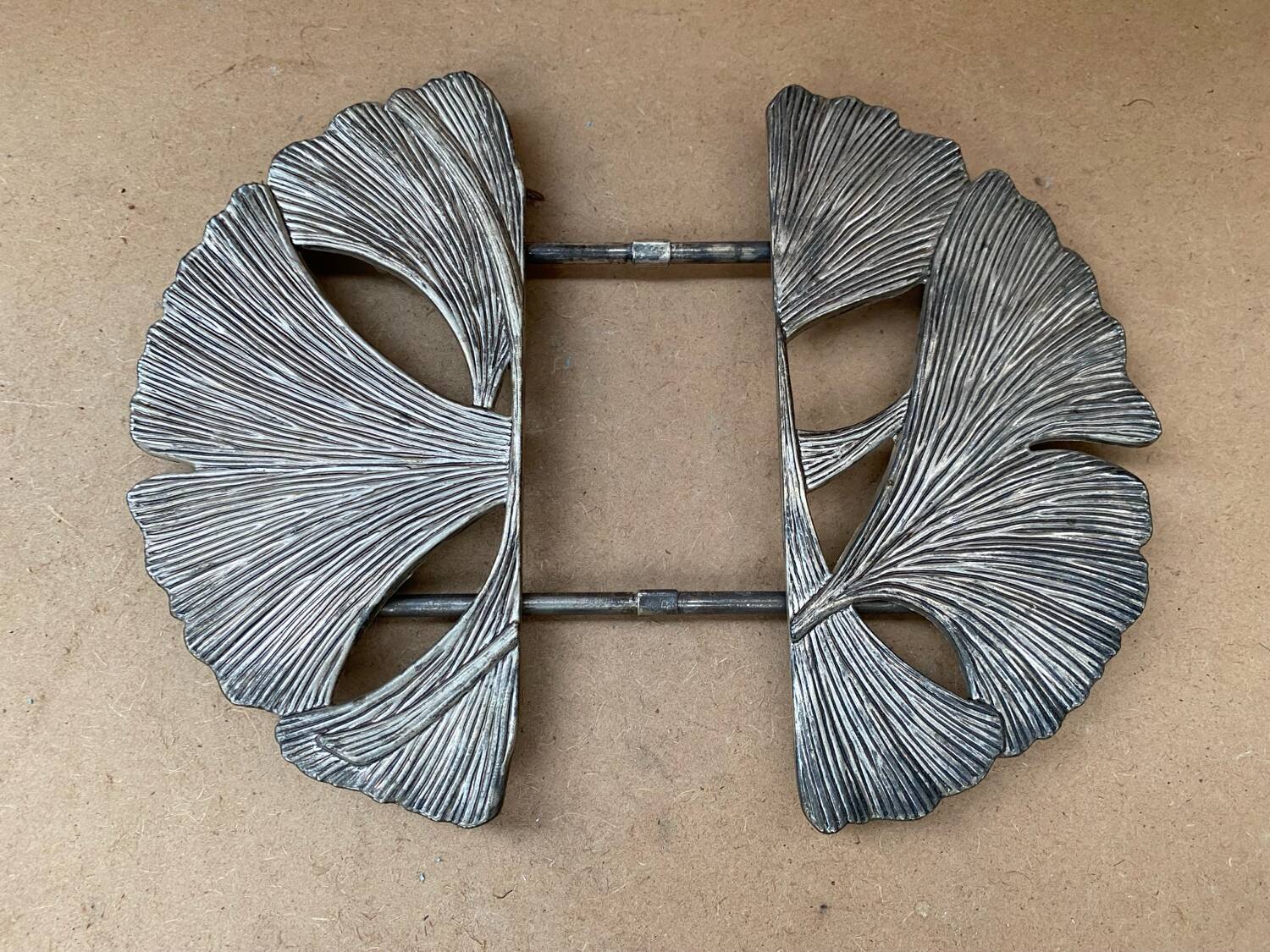 Old silea silver metal extendable vintage trivet