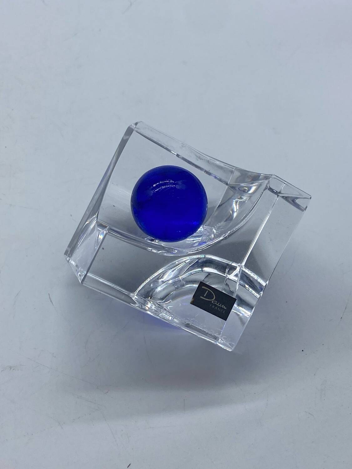 Daum France 🇫🇷 blue ball ashtray / pocket emptier
