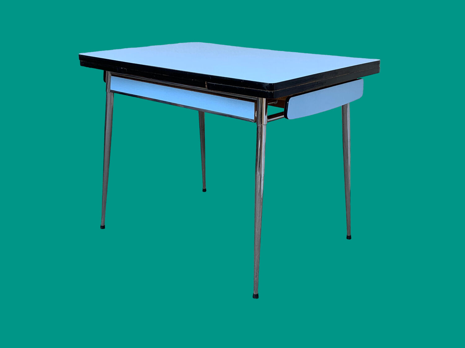 Blue formica table Sogemap 1960