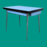 Blue formica table Sogemap 1960