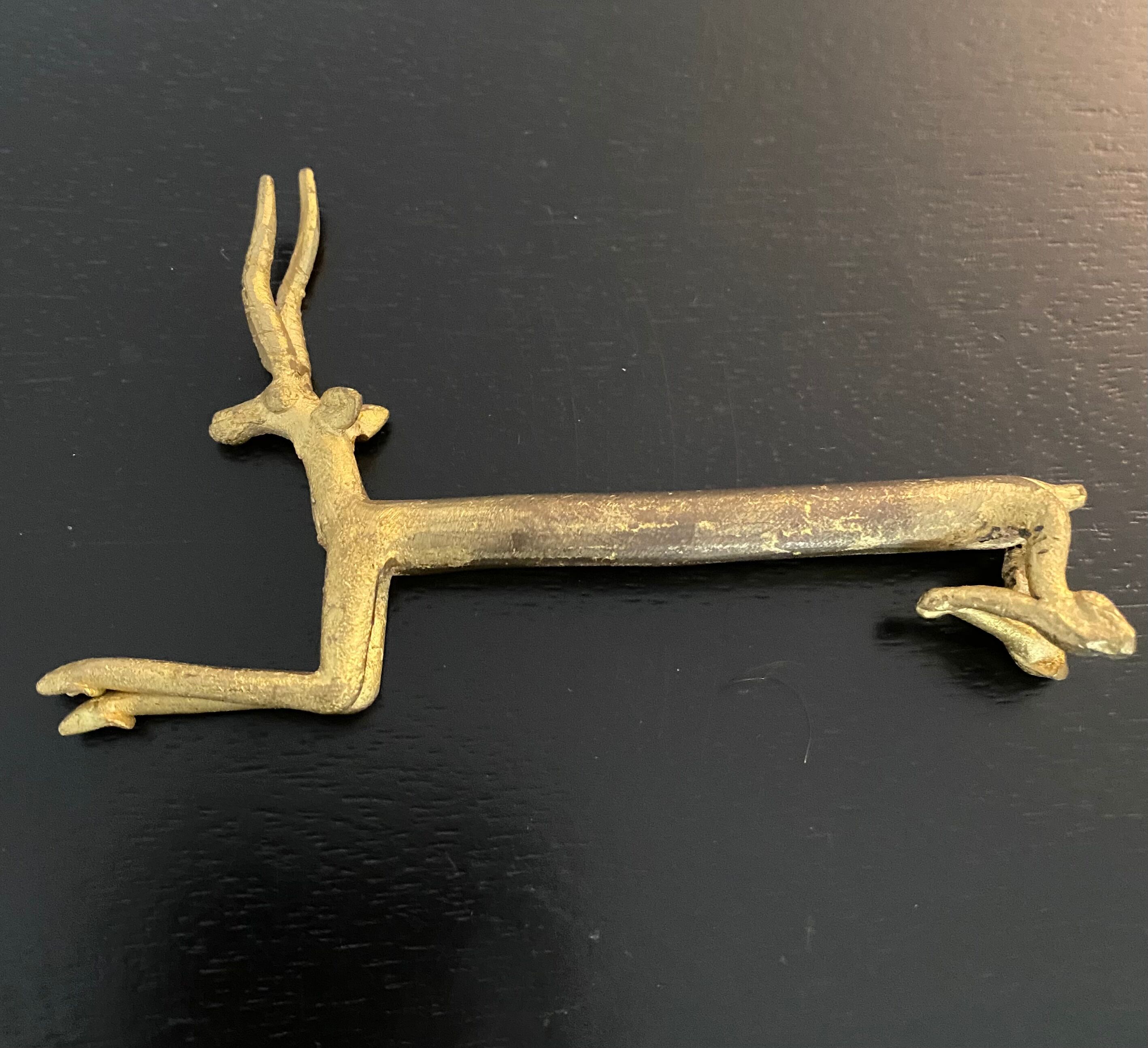 6 porte-couteaux forme antilope en laiton