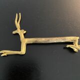 6 brass antelope-shaped knife holders