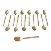 12 gold-plated brass teaspoons, Hollywood Regency – circa 1970