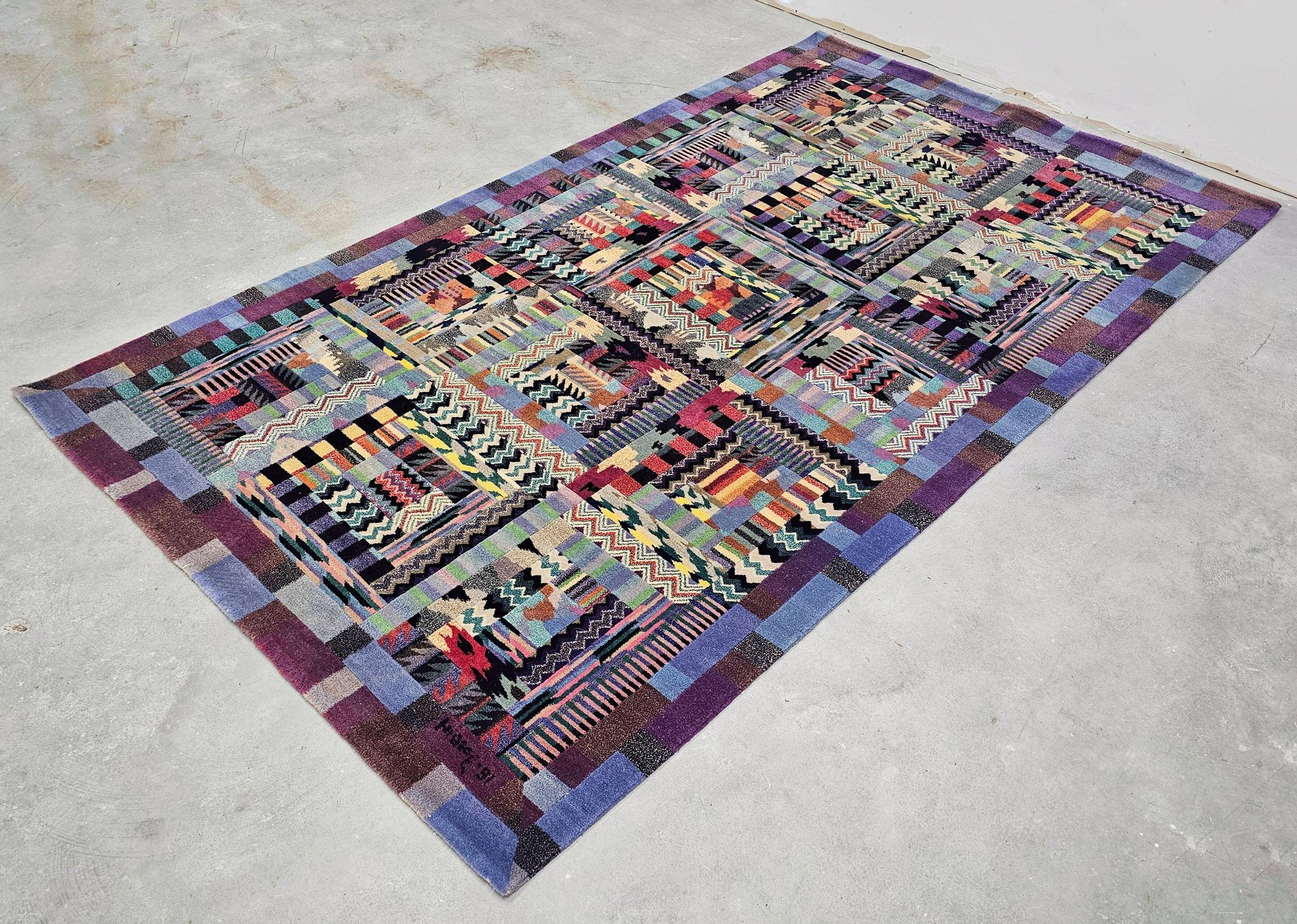 Vintage hand-knotted rug model Orion by Ottavio Missoni for Missoni