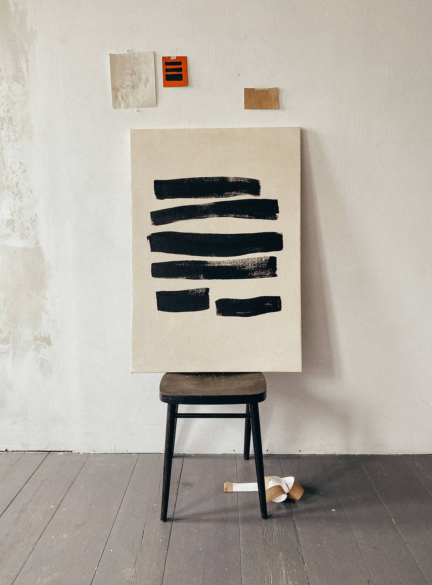 "Stripes" Abstract painting on canvas, 70x100 cm