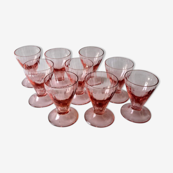 9 art deco rose wine glasses