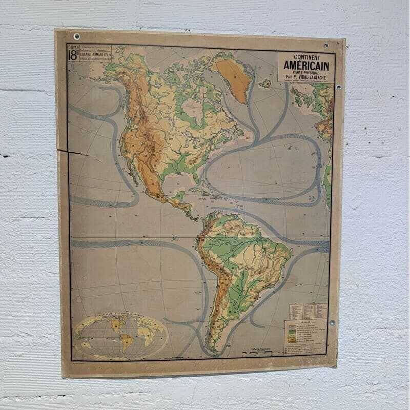 Carte scolaire Vidal Lablache - Continent Américain