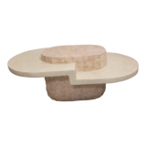 Oval stone coffee table Mactan brutalist marble by Magnussen PONTE
