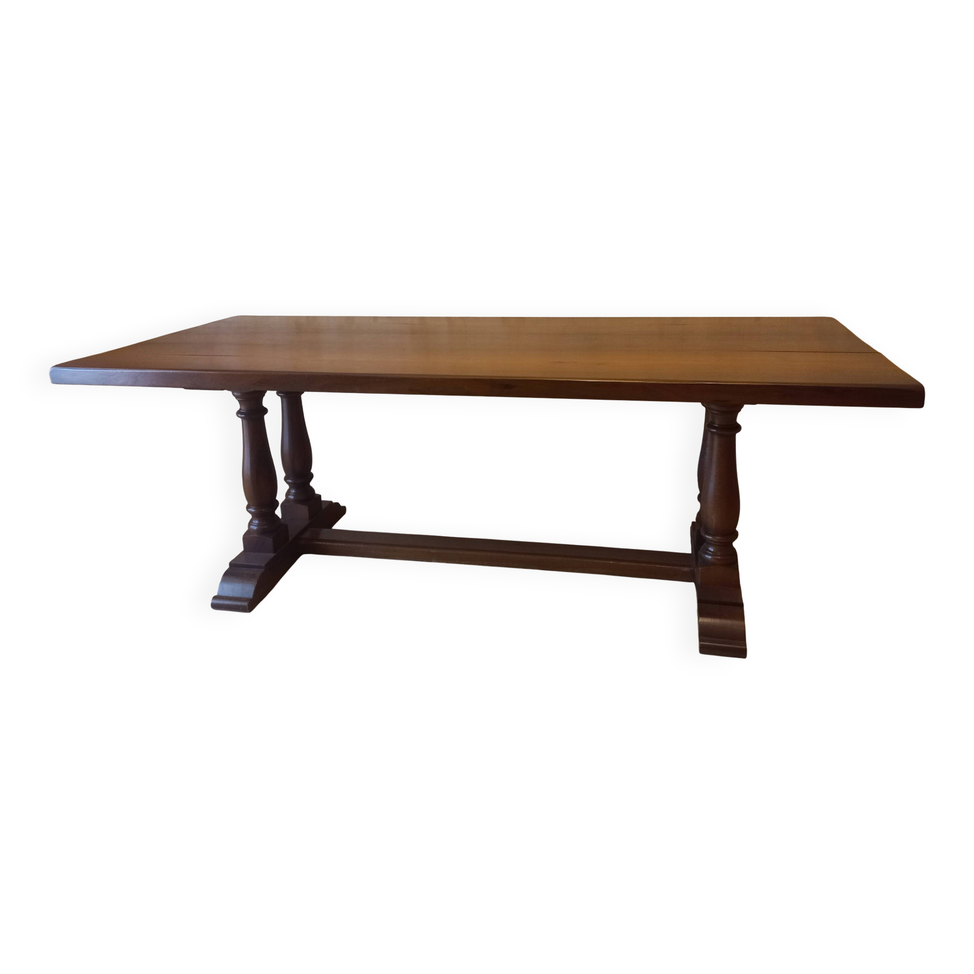 Grande table monastère en noyer français – 220 × 90 cm