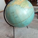 Old terrestrial globe world map Taride metal feet