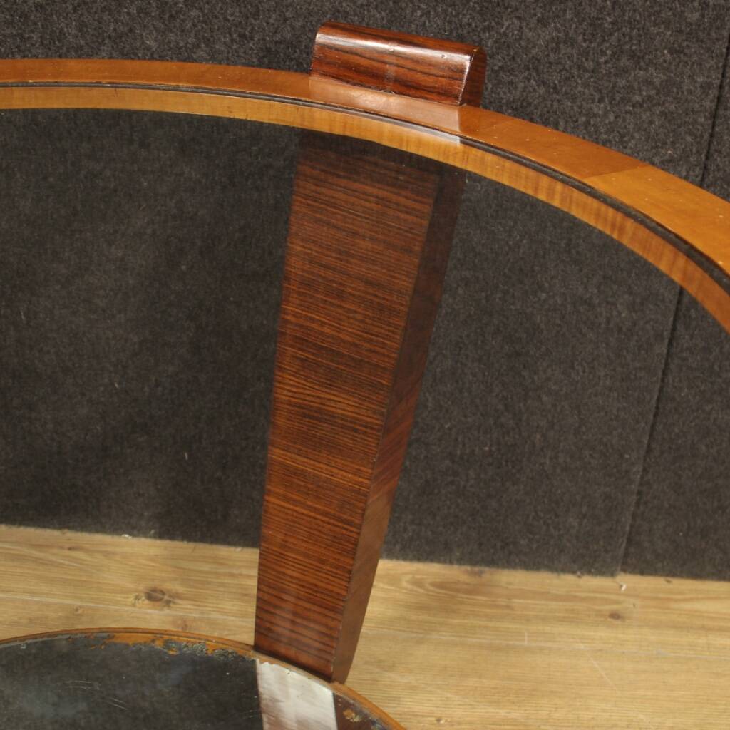 Table basse italienne en bois et verre, années 60
