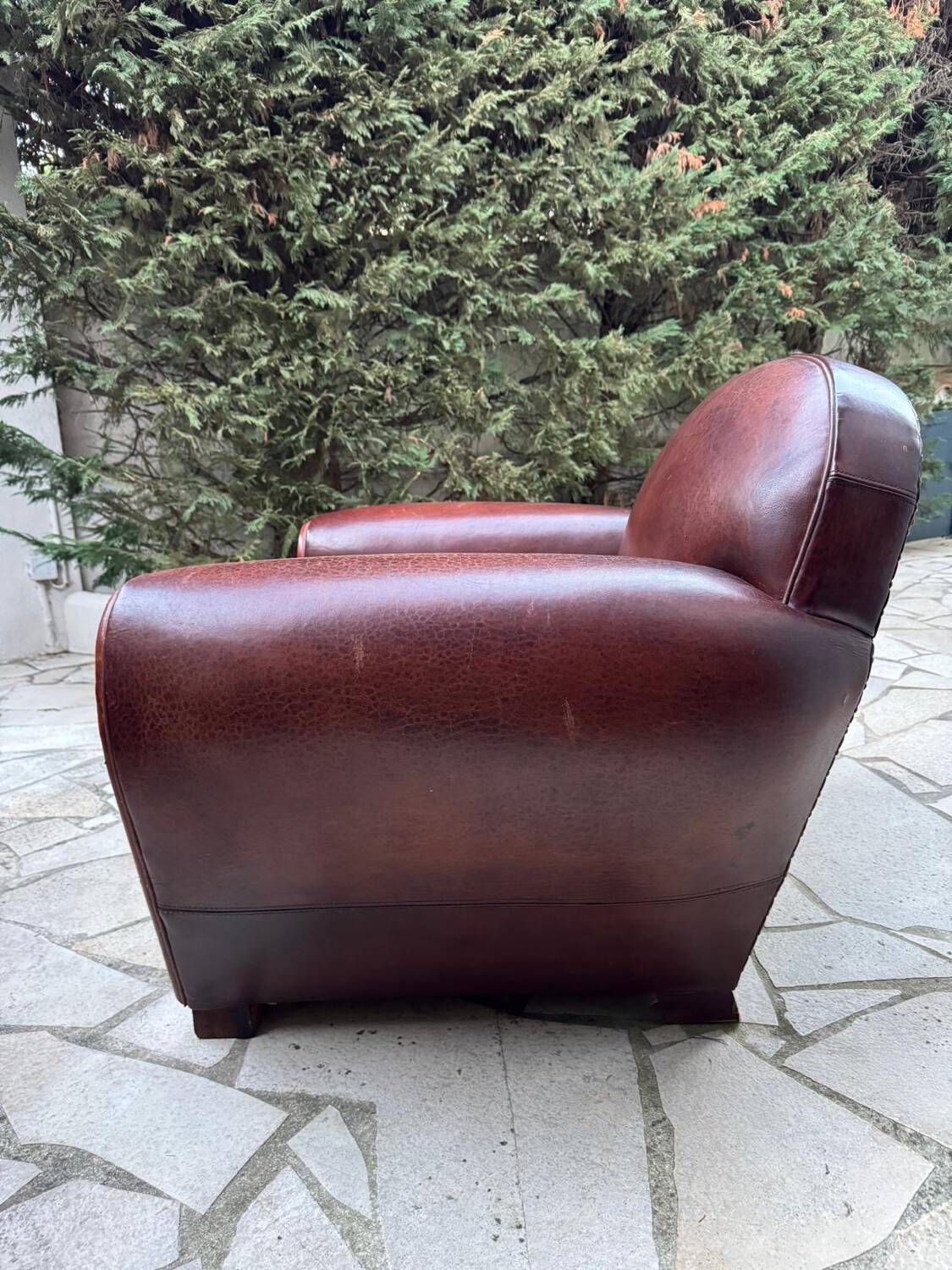 Ensemble Club authentique années 50 – Canapé + 2 fauteuils en cuir