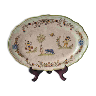 Moustiers Longchamp serving platter. Hand-painted. Al.Markoff.