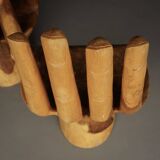 Chaises vintage en bois massif. Années 1970. Lot de 2.