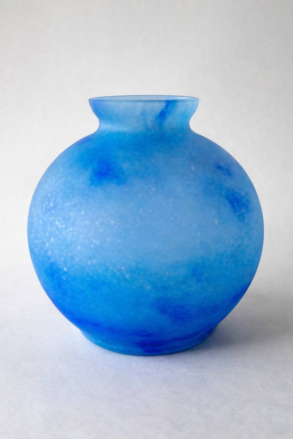 Round glass paste vase – Muller Frères Lunéville – Art Deco