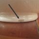 ART DECO cracked earthenware vase white Ecru St. CLEMENT bird series