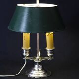 Lampe Bouillotte en bronze argenté XIXème siècle