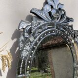 Oval Venetian wall mirror