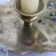 Gold-plated brass candle holder