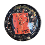 Wall plate in ceramic René Lembo 1990s