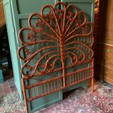 Peacock rattan headboard