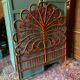 Peacock rattan headboard