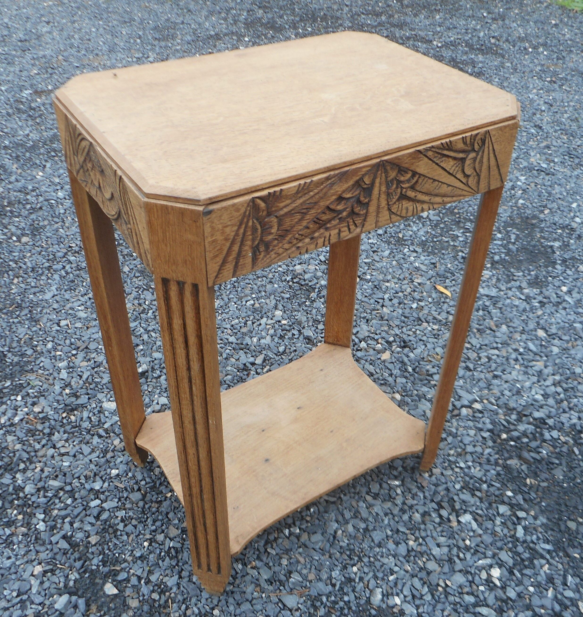 Art deco drawer console 30s oak